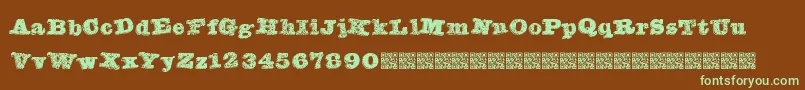 Banqued Font – Green Fonts on Brown Background