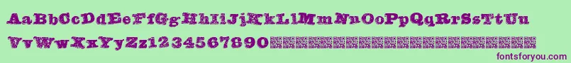 Banqued Font – Purple Fonts on Green Background