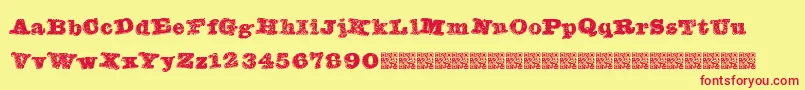 Banqued Font – Red Fonts on Yellow Background