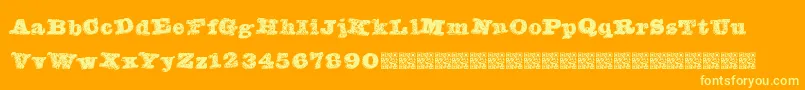 Banqued Font – Yellow Fonts on Orange Background