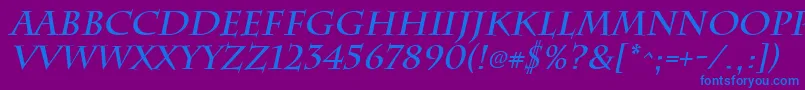 ChattsworthBoldItalic Font – Blue Fonts on Purple Background