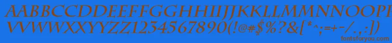 ChattsworthBoldItalic Font – Brown Fonts on Blue Background