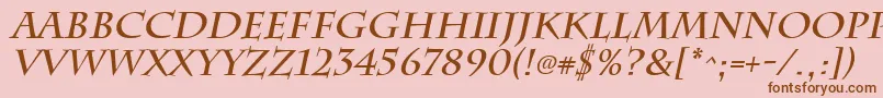ChattsworthBoldItalic Font – Brown Fonts on Pink Background
