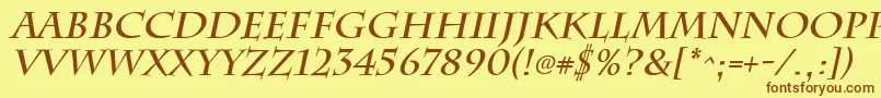 ChattsworthBoldItalic Font – Brown Fonts on Yellow Background
