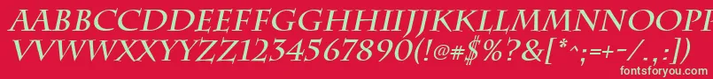 ChattsworthBoldItalic Font – Green Fonts on Red Background