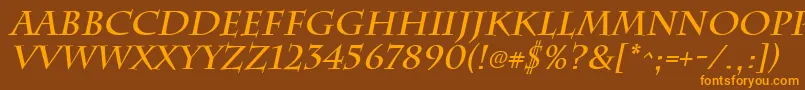 ChattsworthBoldItalic Font – Orange Fonts on Brown Background