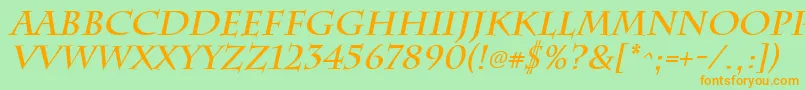 ChattsworthBoldItalic Font – Orange Fonts on Green Background