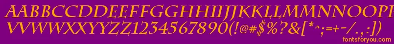 ChattsworthBoldItalic Font – Orange Fonts on Purple Background