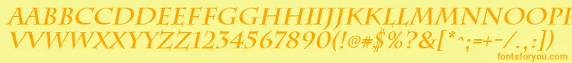ChattsworthBoldItalic Font – Orange Fonts on Yellow Background