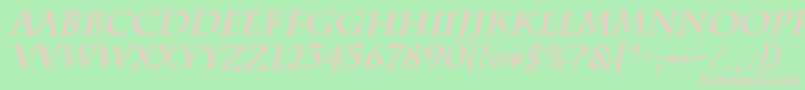 ChattsworthBoldItalic Font – Pink Fonts on Green Background