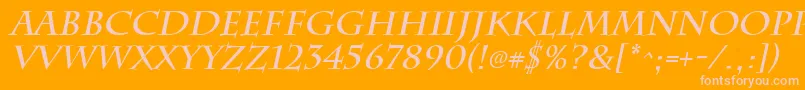 ChattsworthBoldItalic-Schriftart – Rosa Schriften auf orangefarbenem Hintergrund