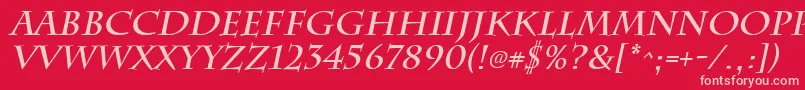 ChattsworthBoldItalic Font – Pink Fonts on Red Background