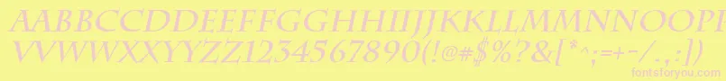 ChattsworthBoldItalic-Schriftart – Rosa Schriften auf gelbem Hintergrund