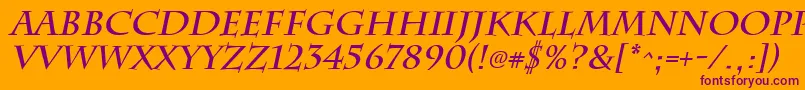 ChattsworthBoldItalic Font – Purple Fonts on Orange Background