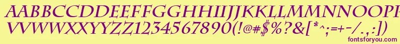 ChattsworthBoldItalic Font – Purple Fonts on Yellow Background