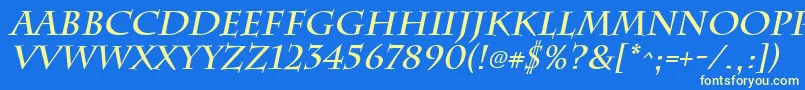 ChattsworthBoldItalic Font – Yellow Fonts on Blue Background