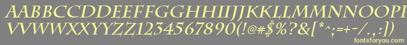 ChattsworthBoldItalic-Schriftart – Gelbe Schriften auf grauem Hintergrund