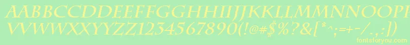 ChattsworthBoldItalic Font – Yellow Fonts on Green Background