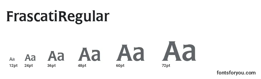 Размеры шрифта FrascatiRegular