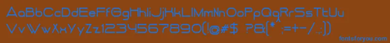 Więcej informacji o czcionce DancingJuiceNormal Czcionka DancingJuiceNormal – niebieskie czcionki na brązowym tle