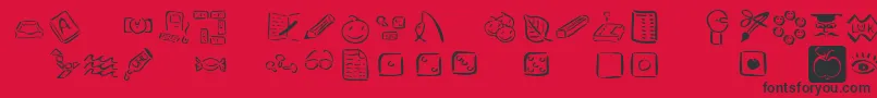 Veenpikto Font – Black Fonts on Red Background