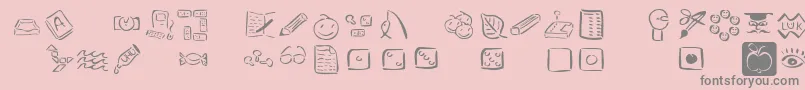 Veenpikto Font – Gray Fonts on Pink Background