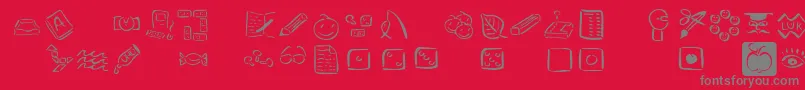 Veenpikto Font – Gray Fonts on Red Background