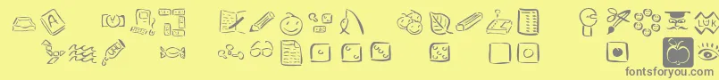 Veenpikto Font – Gray Fonts on Yellow Background