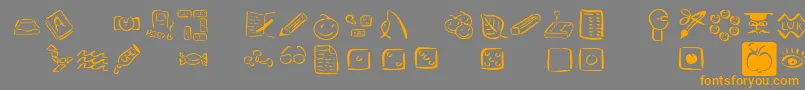 Veenpikto Font – Orange Fonts on Gray Background
