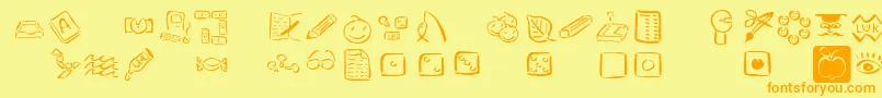 Veenpikto Font – Orange Fonts on Yellow Background