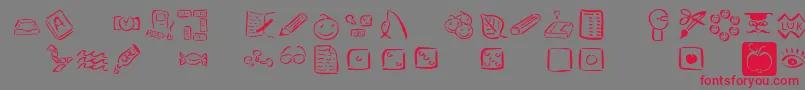 Veenpikto Font – Red Fonts on Gray Background