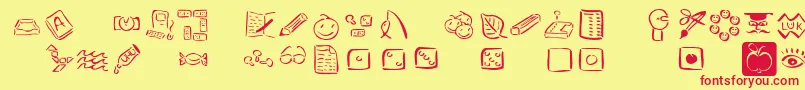 Veenpikto Font – Red Fonts on Yellow Background