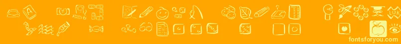 Veenpikto Font – Yellow Fonts on Orange Background