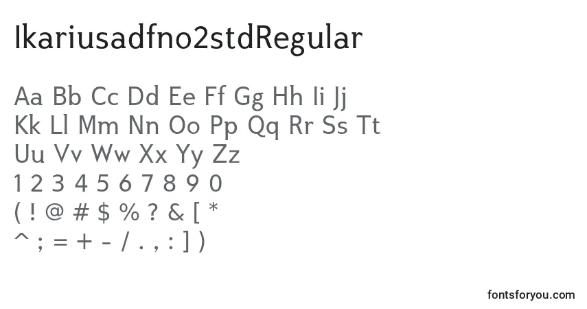Czcionka Ikariusadfno2stdRegular – alfabet, cyfry, specjalne znaki