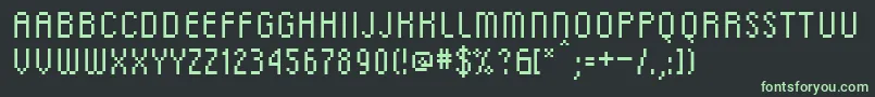 Dsc-fontti – vihreät fontit mustalla taustalla