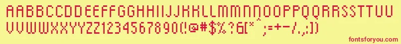 Dsc Font – Red Fonts on Yellow Background