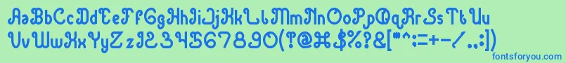 GreenAvocadoBold Font – Blue Fonts on Green Background