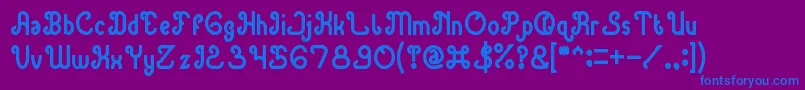 Weitere Informationen zur GreenAvocadoBold-Schriftart GreenAvocadoBold-Schriftart – Blaue Schriften auf violettem Hintergrund