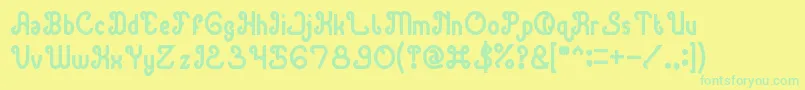 GreenAvocadoBold Font – Green Fonts on Yellow Background