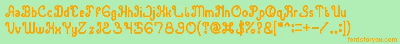 GreenAvocadoBold Font – Orange Fonts on Green Background