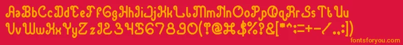 GreenAvocadoBold Font – Orange Fonts on Red Background