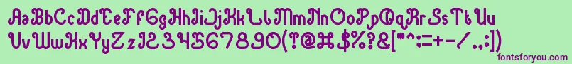 GreenAvocadoBold Font – Purple Fonts on Green Background