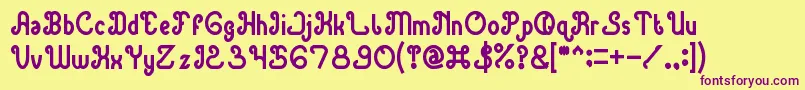 GreenAvocadoBold Font – Purple Fonts on Yellow Background