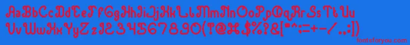 GreenAvocadoBold Font – Red Fonts on Blue Background