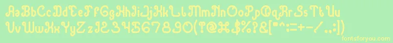 GreenAvocadoBold Font – Yellow Fonts on Green Background