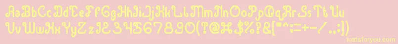 GreenAvocadoBold-Schriftart – Gelbe Schriften auf rosa Hintergrund