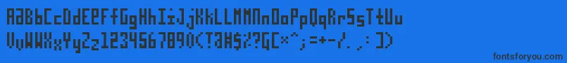 TpfPloxx Font – Black Fonts on Blue Background