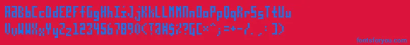 Шрифт TpfPloxx – синие шрифты на красном фоне