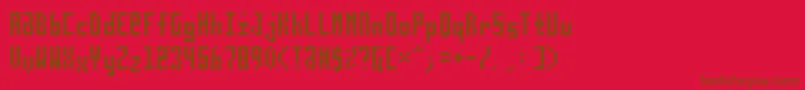 TpfPloxx Font – Brown Fonts on Red Background