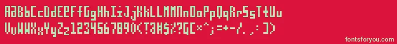 TpfPloxx Font – Green Fonts on Red Background